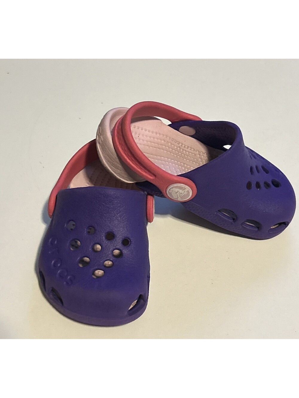 Crocs Littles Slip On Clogs Size 4C Toddler Children's Sandals Purple & Pink